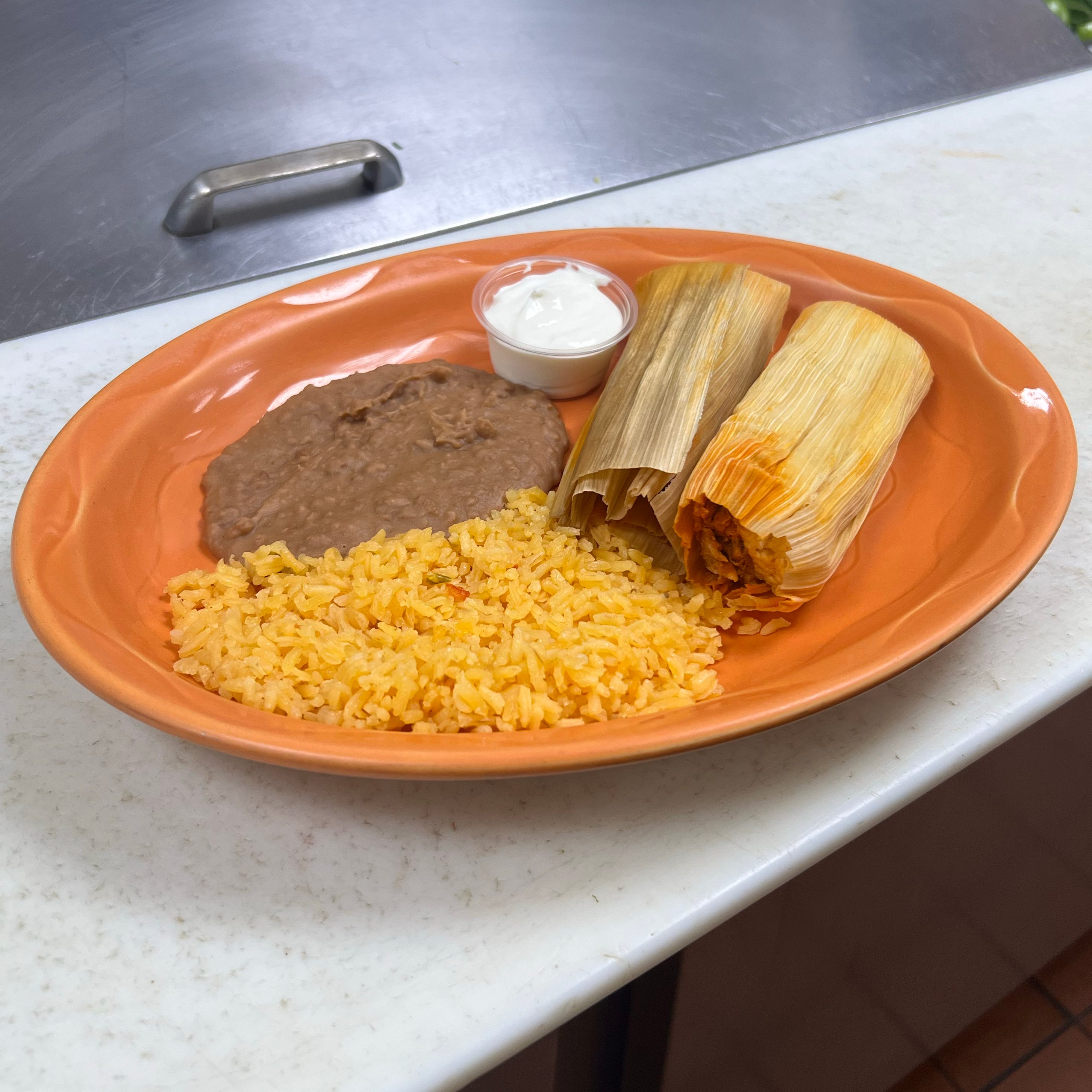 Tamale lunch plate.