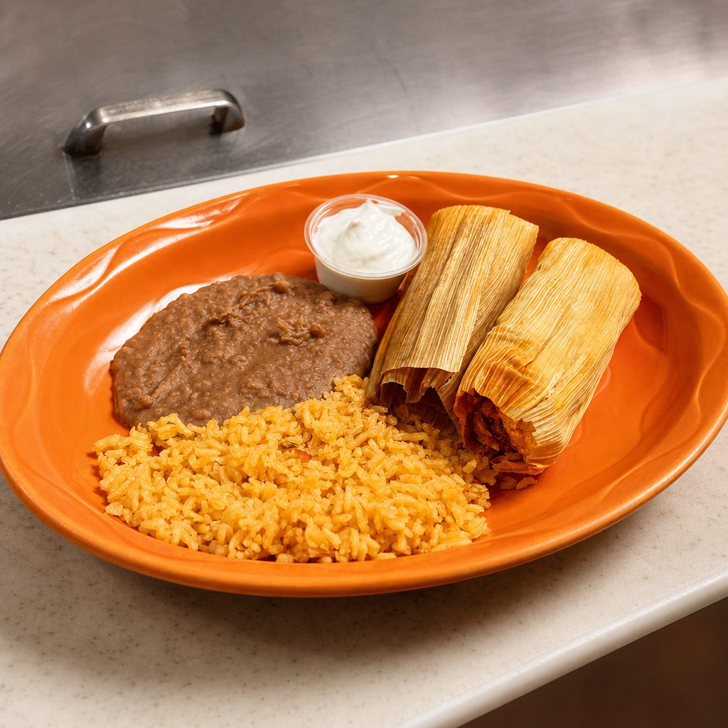 Tamale lunch plate.