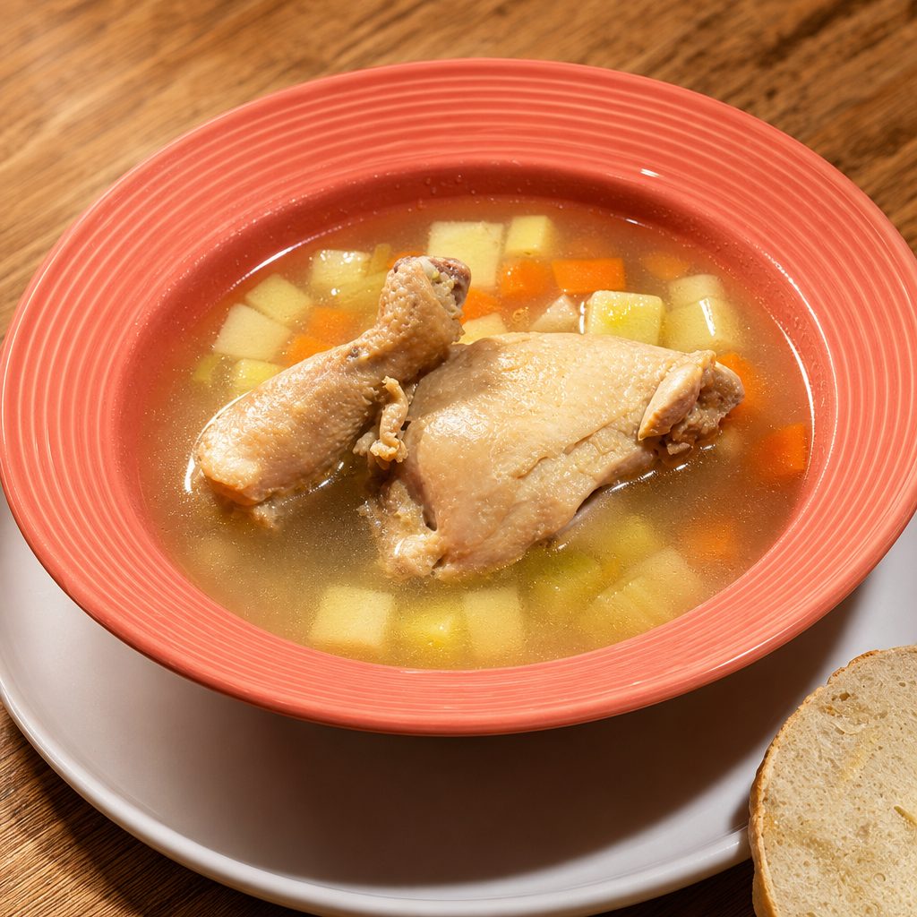 Caldo de pollo.