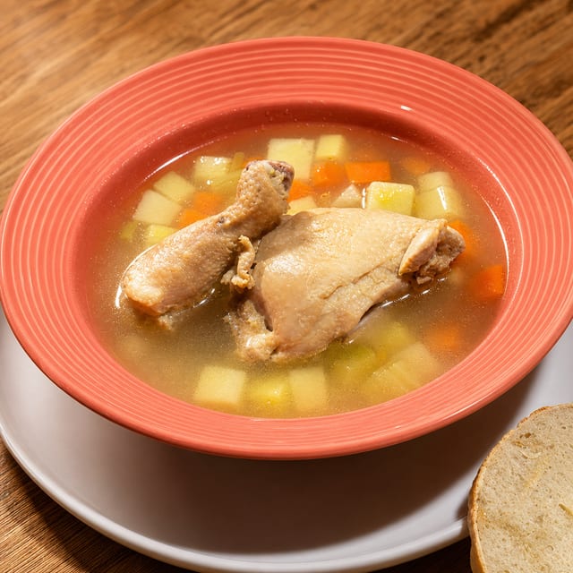 Caldo de pollo.
