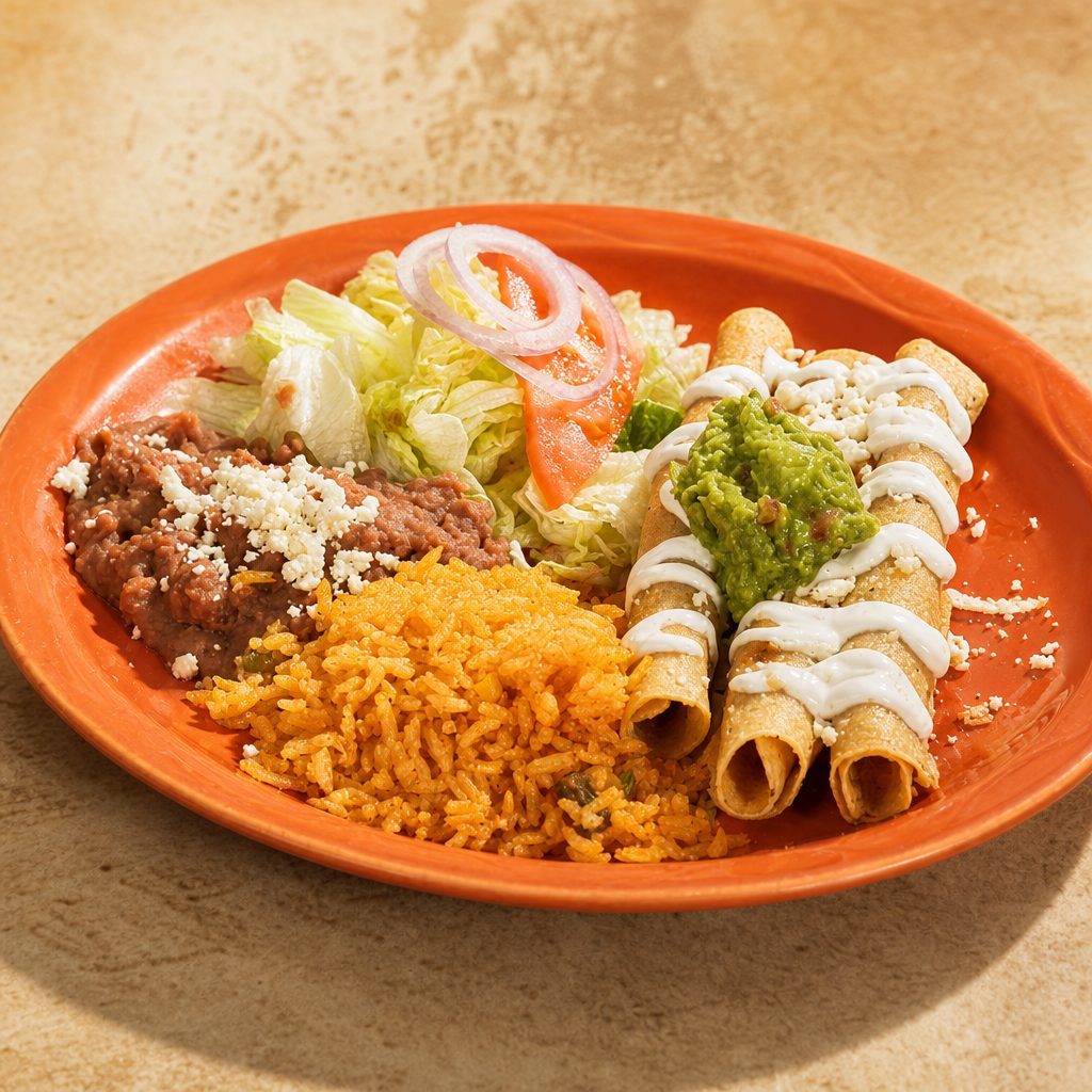 Chicken flautas dinner.