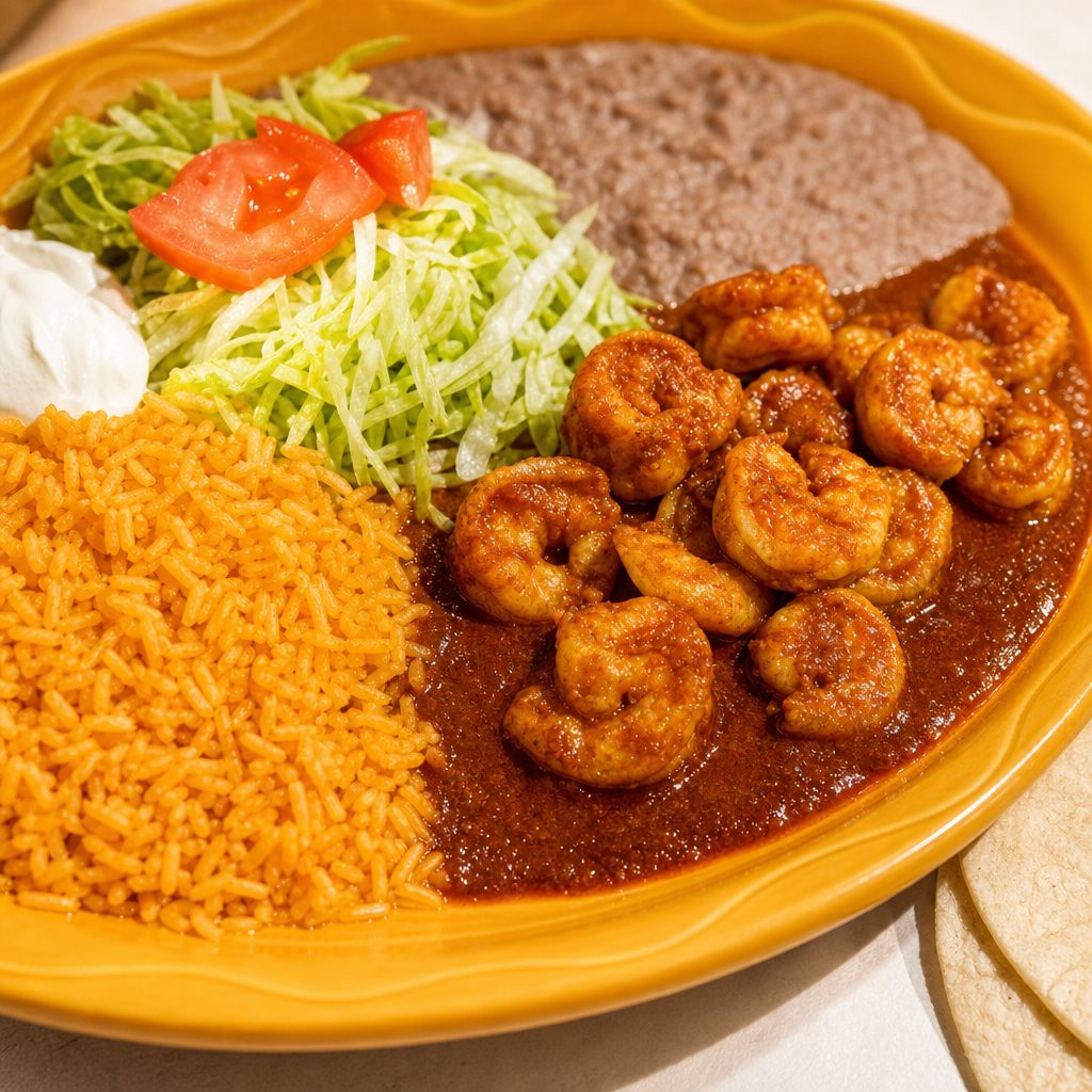 Shrimp taco dinner.