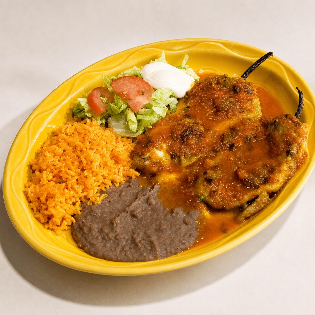 Chiles rellenos dinner.