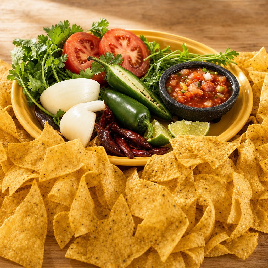 Chips and chunky salsa.