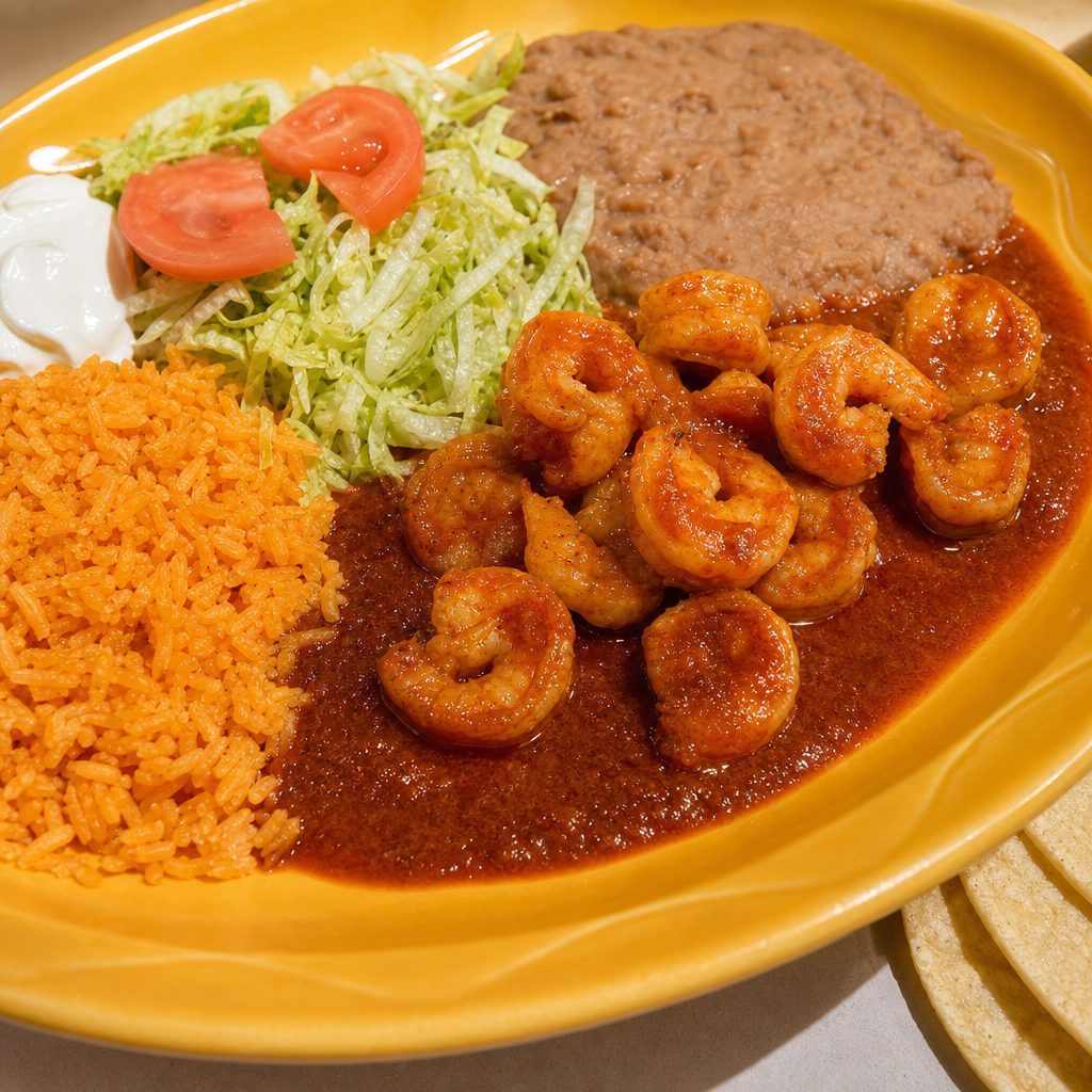 Shrimp taco dinner.