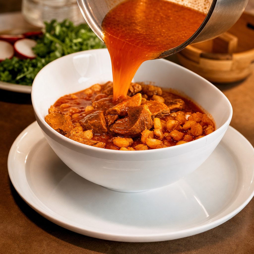 Pozole rojo.