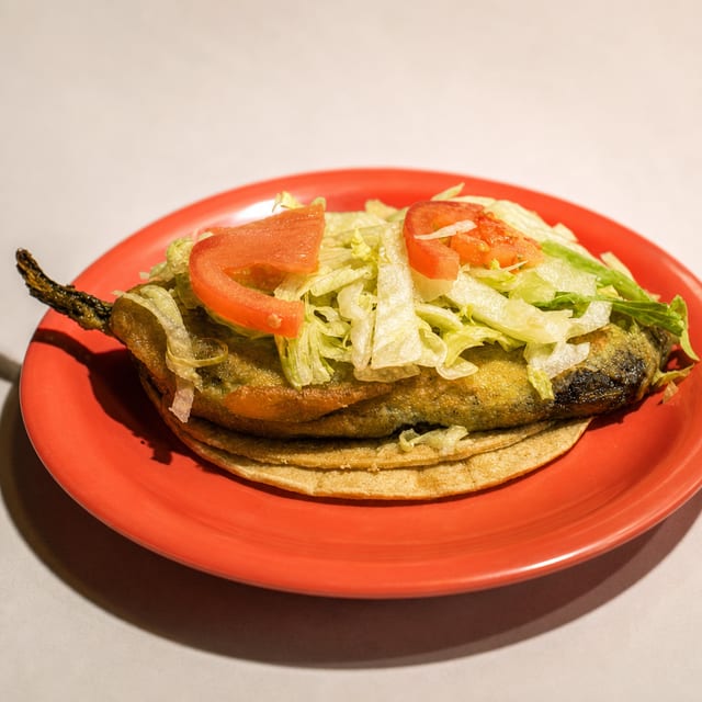Chile relleno taco.