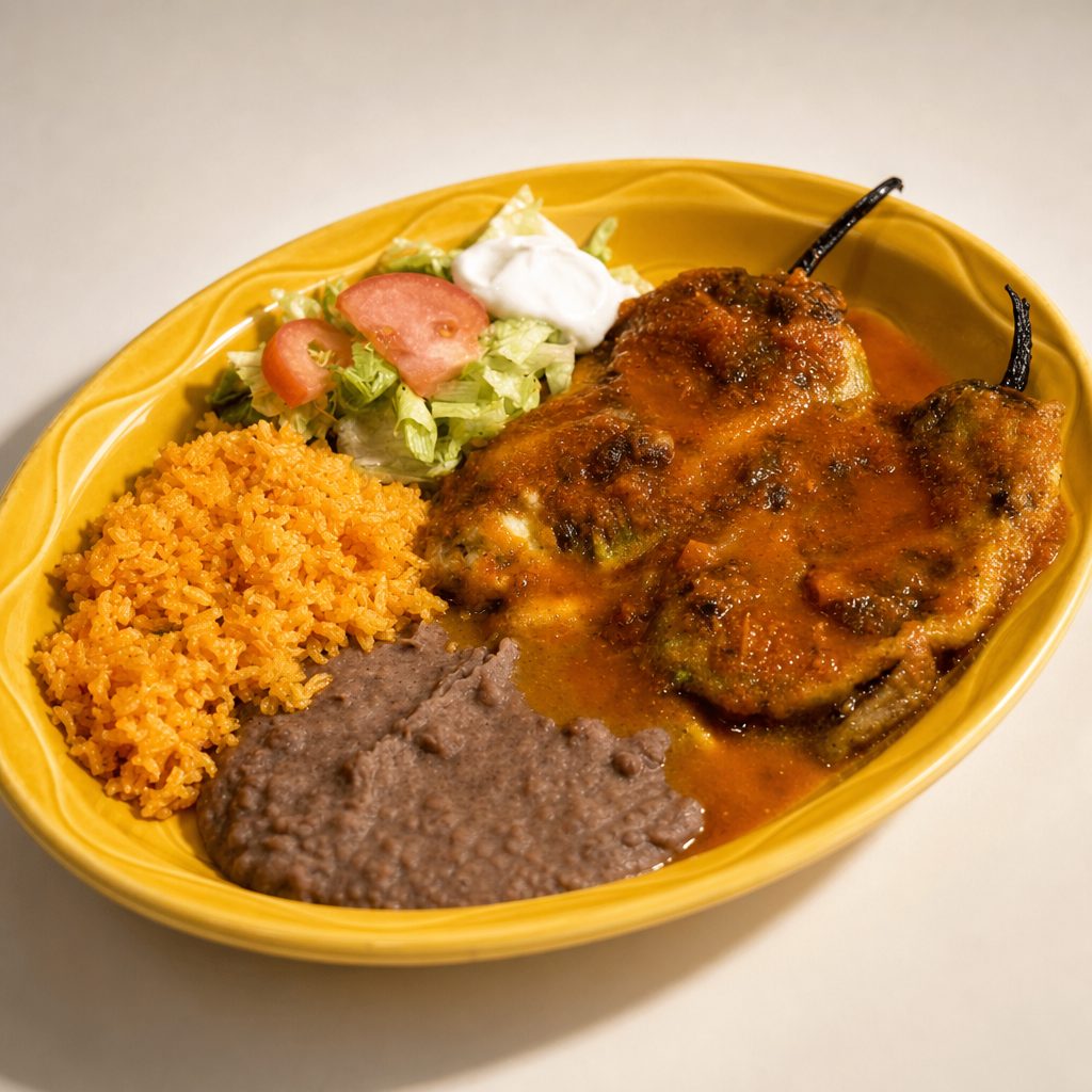 Chiles rellenos dinner.