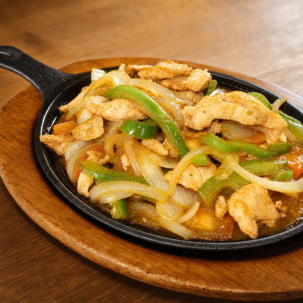 Chicken fajitas.