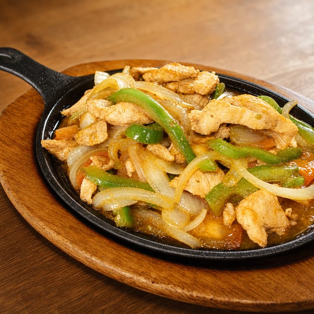 Chicken fajitas.
