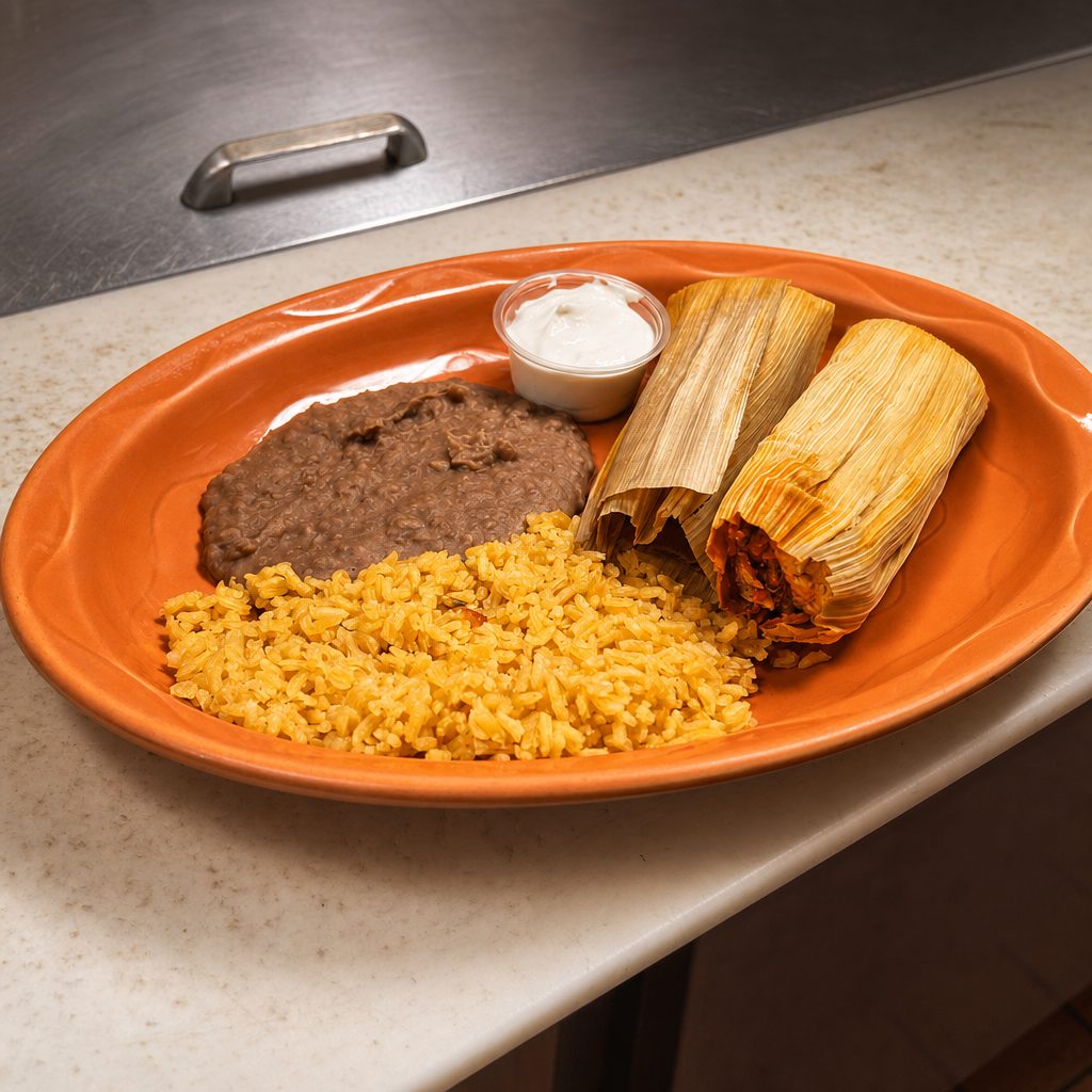 Tamale lunch plate.