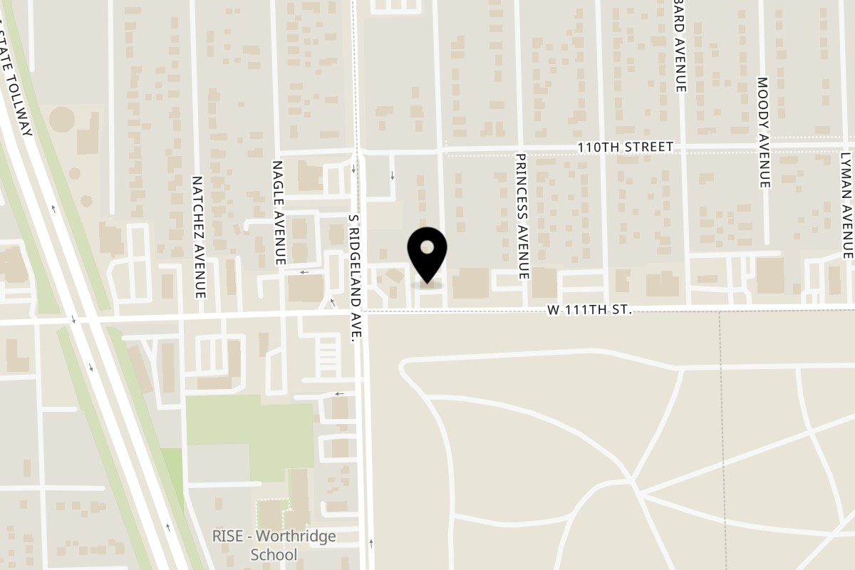 Map showing the location of La Playita Mexican Restaurant Bar & Grill Chicago Ridge on 6336 W 111th St in Chicago Ridge